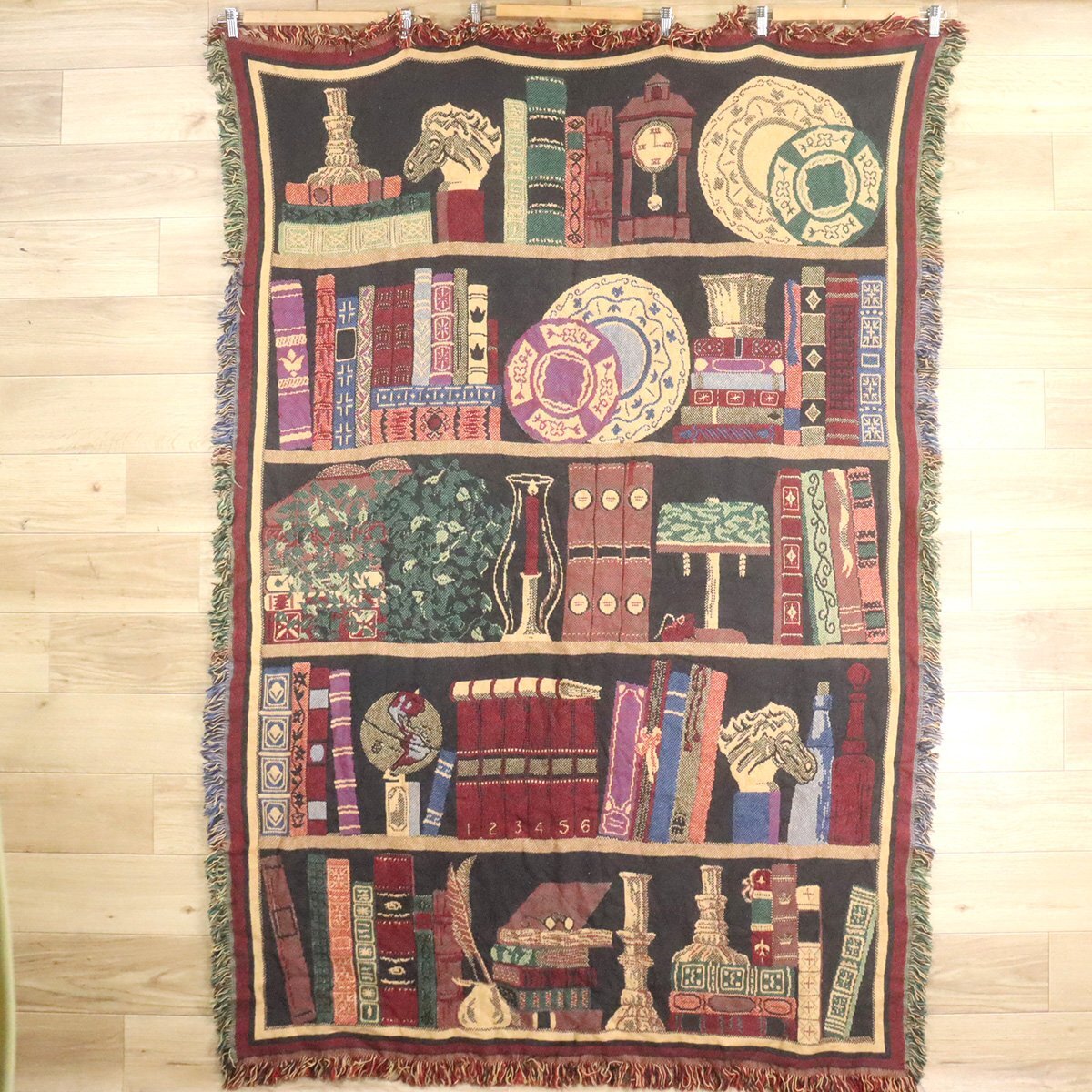 A2-5 I/O10.8-6 USA製 本棚 インテリア 書斎 時計 家具 ラグ マット カーペット ブランケット マルチカバー タペストリー拍卖