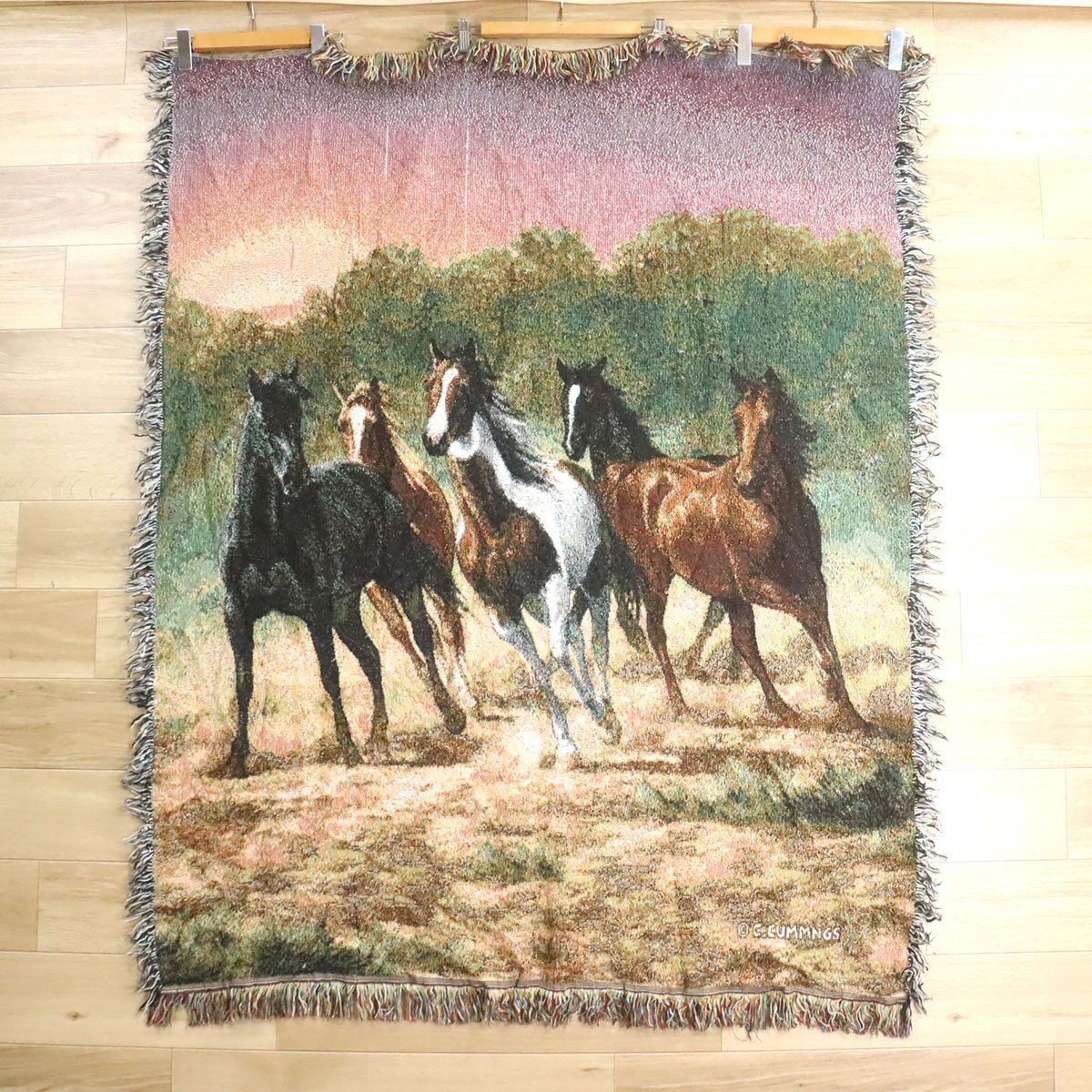 A3-6 I/I11.7-1 Chris Commings クリス カミングス 馬 ホース 動物柄 ラグ マット カーペット ブランケット タペストリー 絨毯拍卖