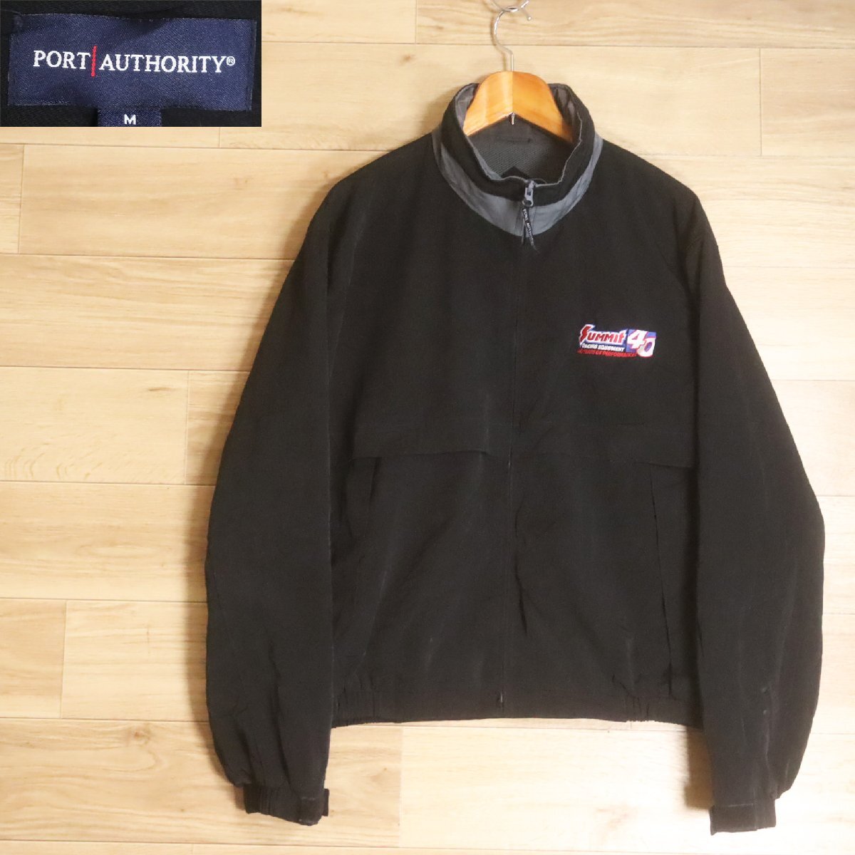 @9K/R6.17-7 アメリカ古着 PORT AUTHORITY ジップアップジャケット ブルゾン 企業刺繍 レーシング ジャンパー M拍卖