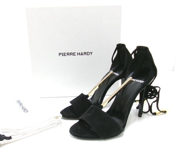新品★定価12.5万 PIERRE HARDY ピエール アルディ★ハイヒール メタル メースアップ パンプス★35.5 ブラック スウェード拍卖