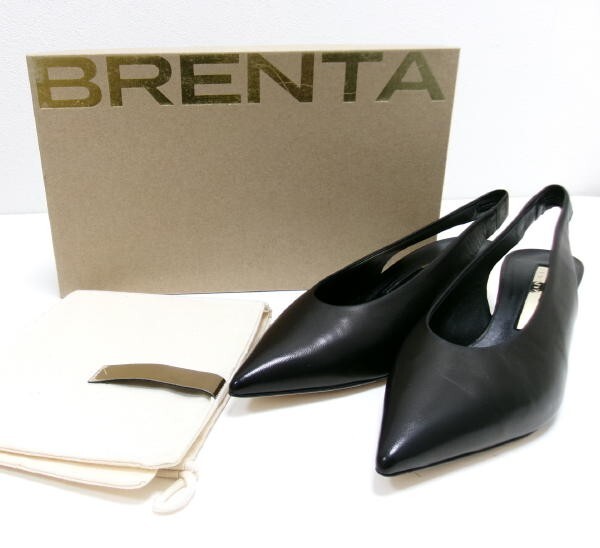 新品★BRENTA ブレンタ★4cm Back strap pumps バックストラップ パンプス★36 ブラック ベイクルーズ拍卖