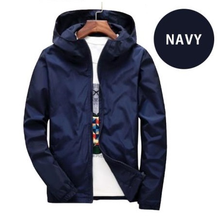 【ナイロンジャケット ネイビー XLサイズ】 マウンテンパーカー ウィンドブレーカー メンズ レディース 薄手 ブルゾン拍卖