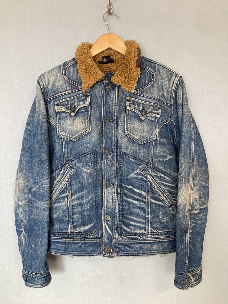 ★DIESEL ディーゼル ボア デニムジャケット M ルーマニア製 ビンテージ ユーズド加工拍卖