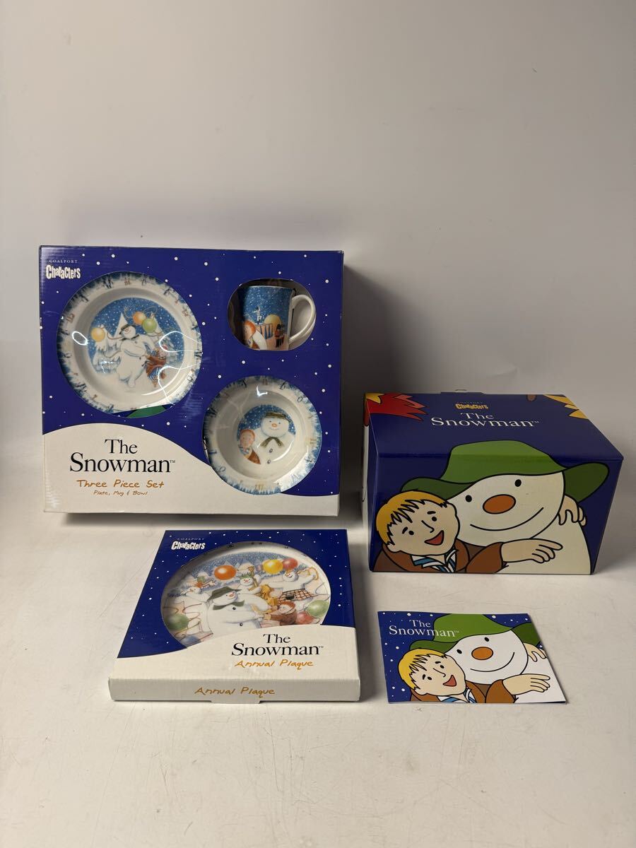1 未使用 スノーマン プレート 食器 マグカップ クリスマスプレートセット 絵皿 コップ グッズ お皿 キャンドルホルダー拍卖
