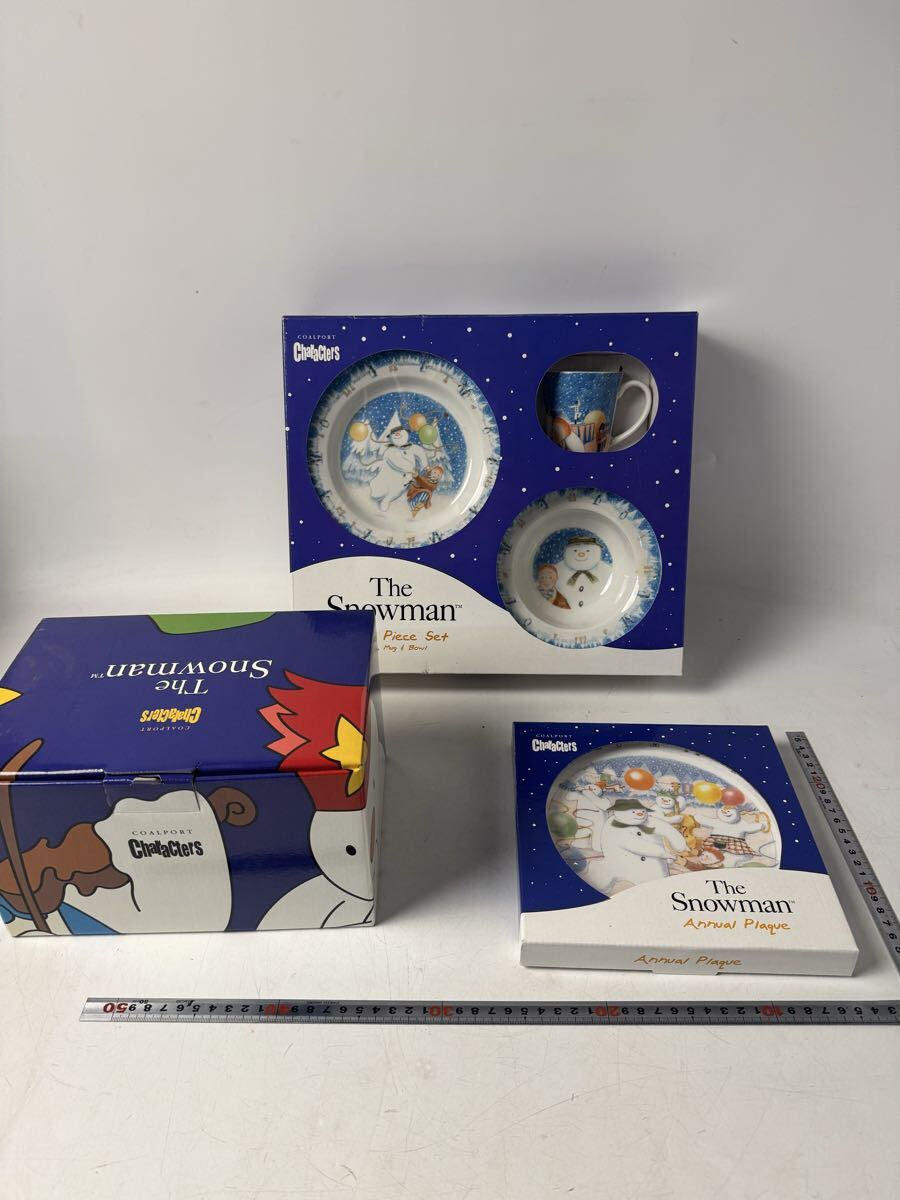 2 未使用 スノーマン プレート 食器 マグカップ クリスマスプレートセット 絵皿 コップ グッズ お皿 キャンドルホルダー拍卖
