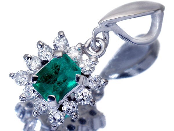 1円~【ジュエリー極】エメラルドグリーン!天然エメラルド0.17ct&ダイヤ0.13ct 高級Pt900ペンダントヘッド w5865ik【送料無料】拍卖