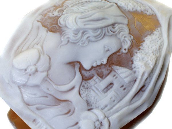 1円~【ジュエリー極】MASINI作 極上彫刻 高級シェルカメオルース 84mm×68mm h7967i【送料無料】拍卖