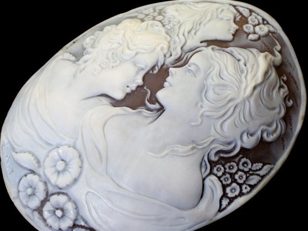 1円~【ジュエリー極】作家品サイン有り 極上彫刻 超特大高級シェルカメオルース 112mm×85mm h7970i【送料無料】拍卖