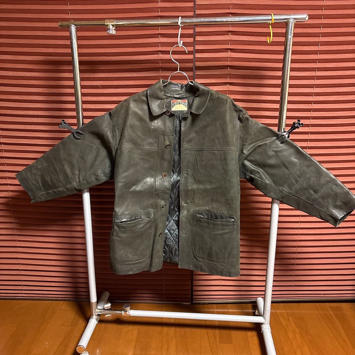 CONVOY トラッカー レザージャケット イタリア製 Le Cage インターナショナル 46ヴィンテージ古着拍卖