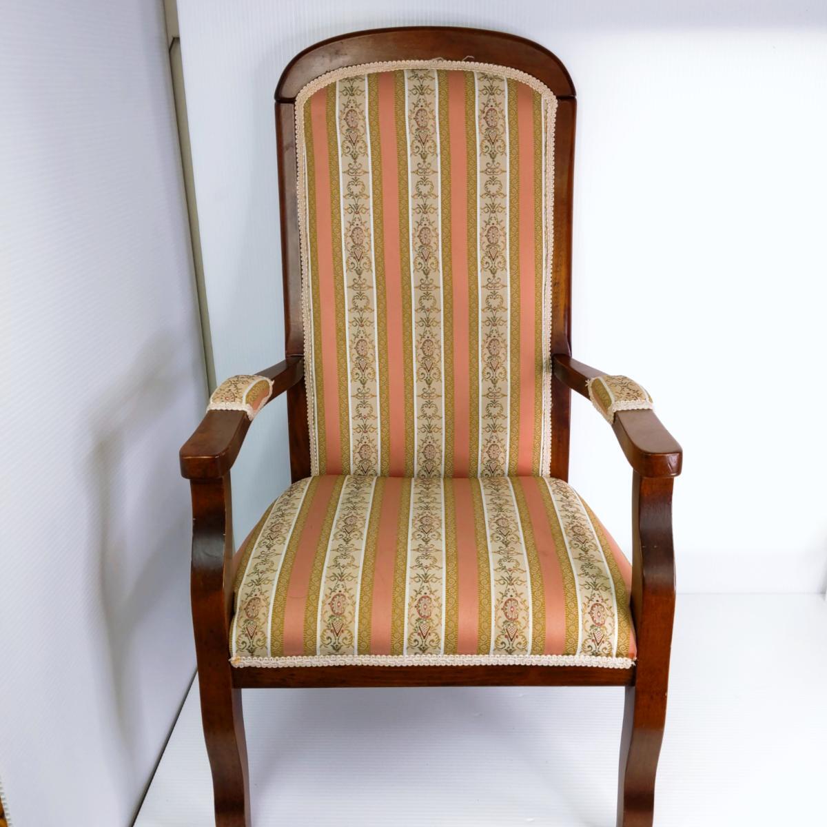 【中古品】アンティークチェア アームチェア ピンク 〇YR-54008〇拍卖