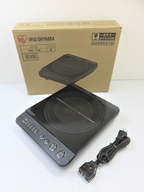 【中古品】 IRIS OHYAMA アイリスオーヤマ 1口 卓上 IH クッキングヒーター コンロ IHK-T38-B 2020年製 ○YR-15376○拍卖