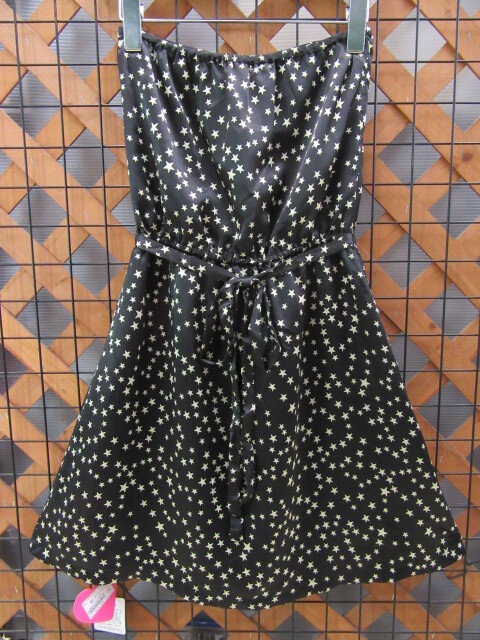 〇1331〇ダズリン dazzlin ベアワンピ ベアトップ ワンピース ブラック 星柄 M表記 未使用 タグ付き拍卖