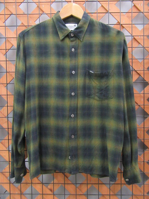 コアファイター CORE FIGHTER チェック ネルシャツ カーキ グリーン系 M表記〇YR-01266〇拍卖