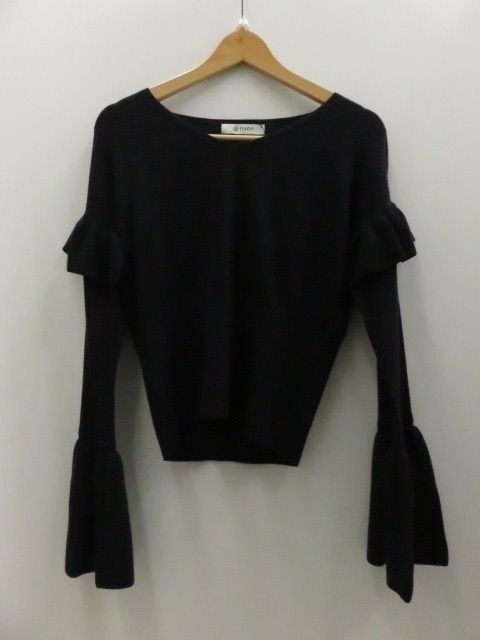 【未使用】ナノユニバース レディーストップス ニット F ネイビー 〇YR-06449〇拍卖