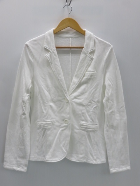 【中古品】 メゾン・ド・メル maison de mer レディース テーラージャケット スウェット生地 ホワイト M表記 〇YR-13456〇拍卖