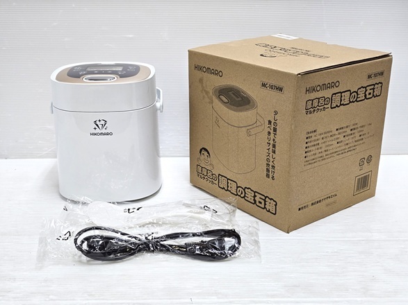 【中古未使用品】 彦摩呂のマルチクッカー 調理の宝石箱 炊飯器 0.5合~2.5合炊き MC-107HW 2022年製 ホワイト ○YR-19507○拍卖