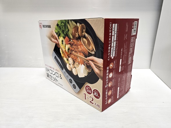 【中古品】 アイリスオーヤマ IRIS OHYAMA IHコンロ&鍋セット IHKP-3620-B/R 2018年製 ○YR-18960○拍卖