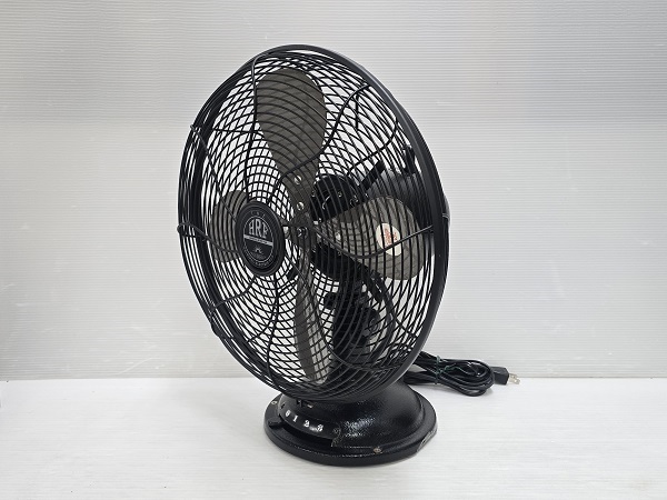 【中古品】 ハモサ HERMOSA レトロファンテーブル 扇風機 デスクファン モダン スライドスイッチ 2016年製 ブラック ○YR-19238○拍卖