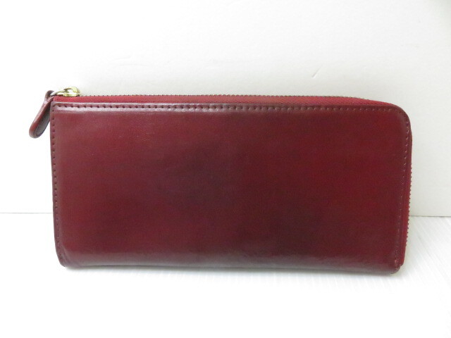 【中古品】 YANKEE社製 財布 イタリアレザー L字ファスナー 長財布 カード入れ 〇YR-13052〇拍卖