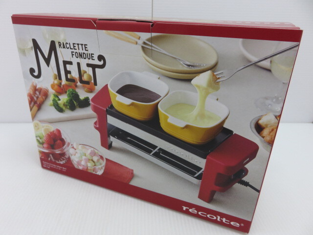【中古未使用品】 recolte レコルト ラクレット&フォンデュメーカー メルト RRF-1 レッド 〇YR-10240〇拍卖