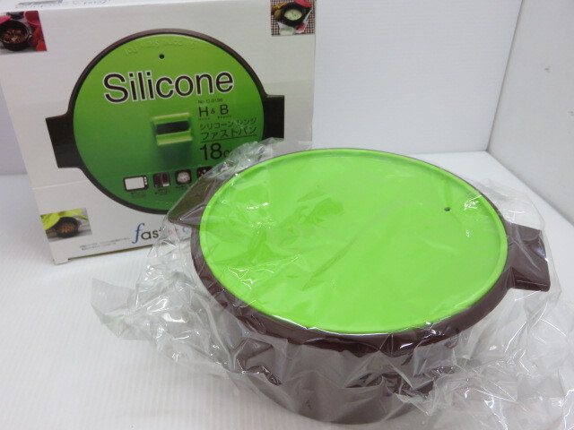 【中古未使用品】 パール金属 H&B シリコーンレンジファストパン グリーン C-9196 〇YR-10239〇拍卖