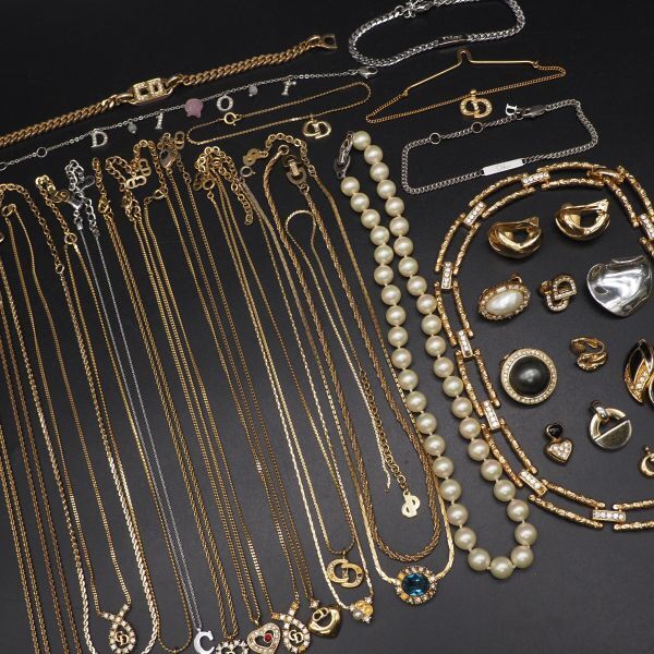 CAM1101 1円 クリスチャン ディオール Dior アクセサリー 大量セット ネックレス ブレスレット ペンダントトップ イヤリング 等 まとめて拍卖