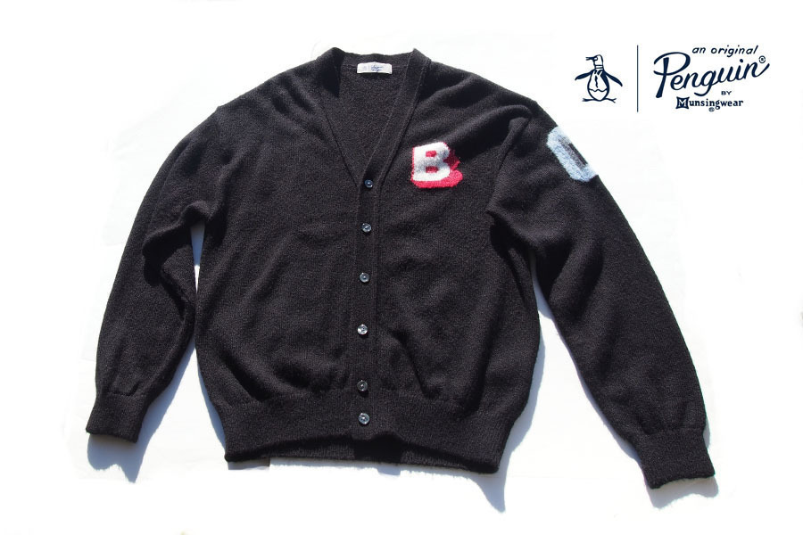 送料無料★【中古】ペンギン バイ マンシングウェア|Munsingwear|グラフィックインターシャカーディガン|L拍卖