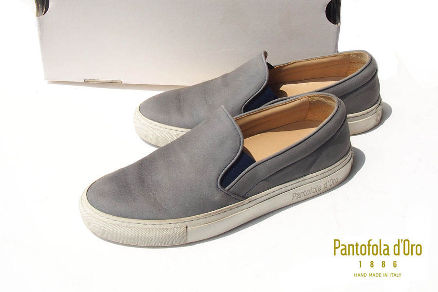 送料無料★【中古】パントフォラドーロ|Pantofola d'Oro|ヌバック スリッポン|SM71|39拍卖