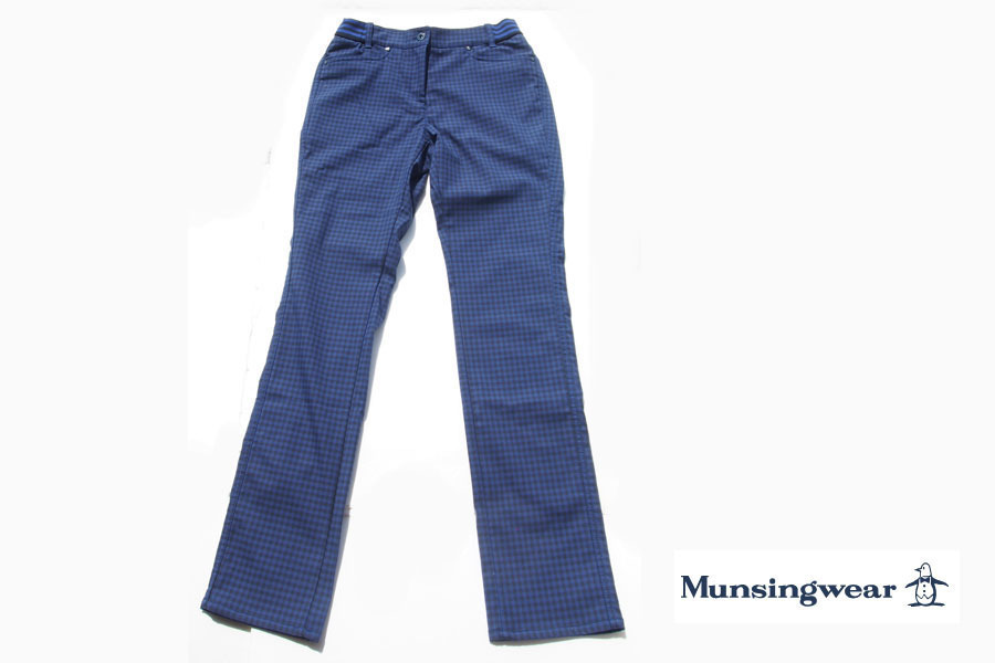 送料無料★【中古】マンシングウェア|Munsingwear|チェック柄ストレッチ裏起毛ロングパンツ|M拍卖