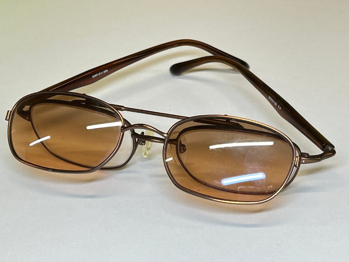 ★SWANS/スワンズ 跳ね上げ/サングラス付き メガネフレーム SWF-011-999 【東京都忘れ物市】 K77拍卖