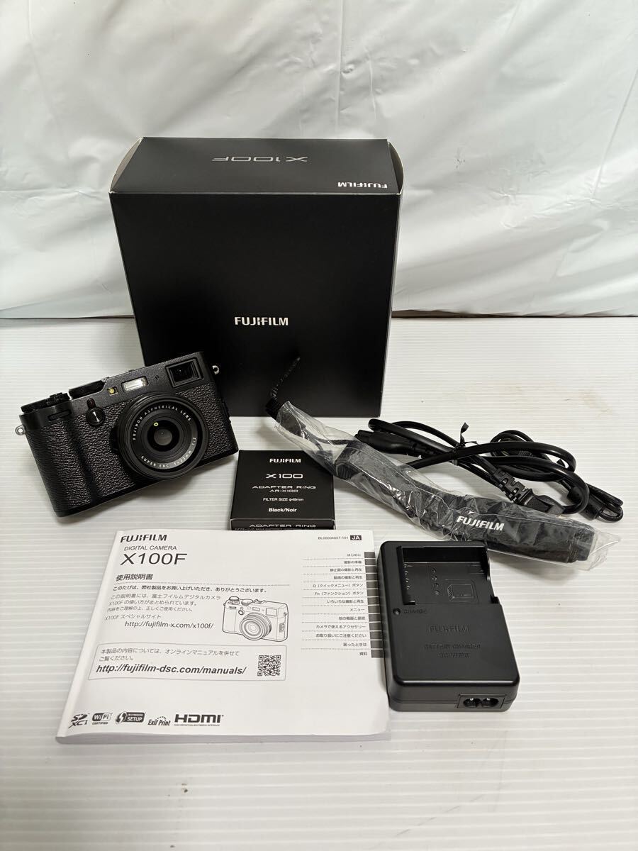R406 富士フイルム FUJIFILM X100F デジタルカメラ ブラック FUJINON ASPHERICAL LENS SUPER EBC f=23mm 1:2 通電確認済 ジャンク拍卖