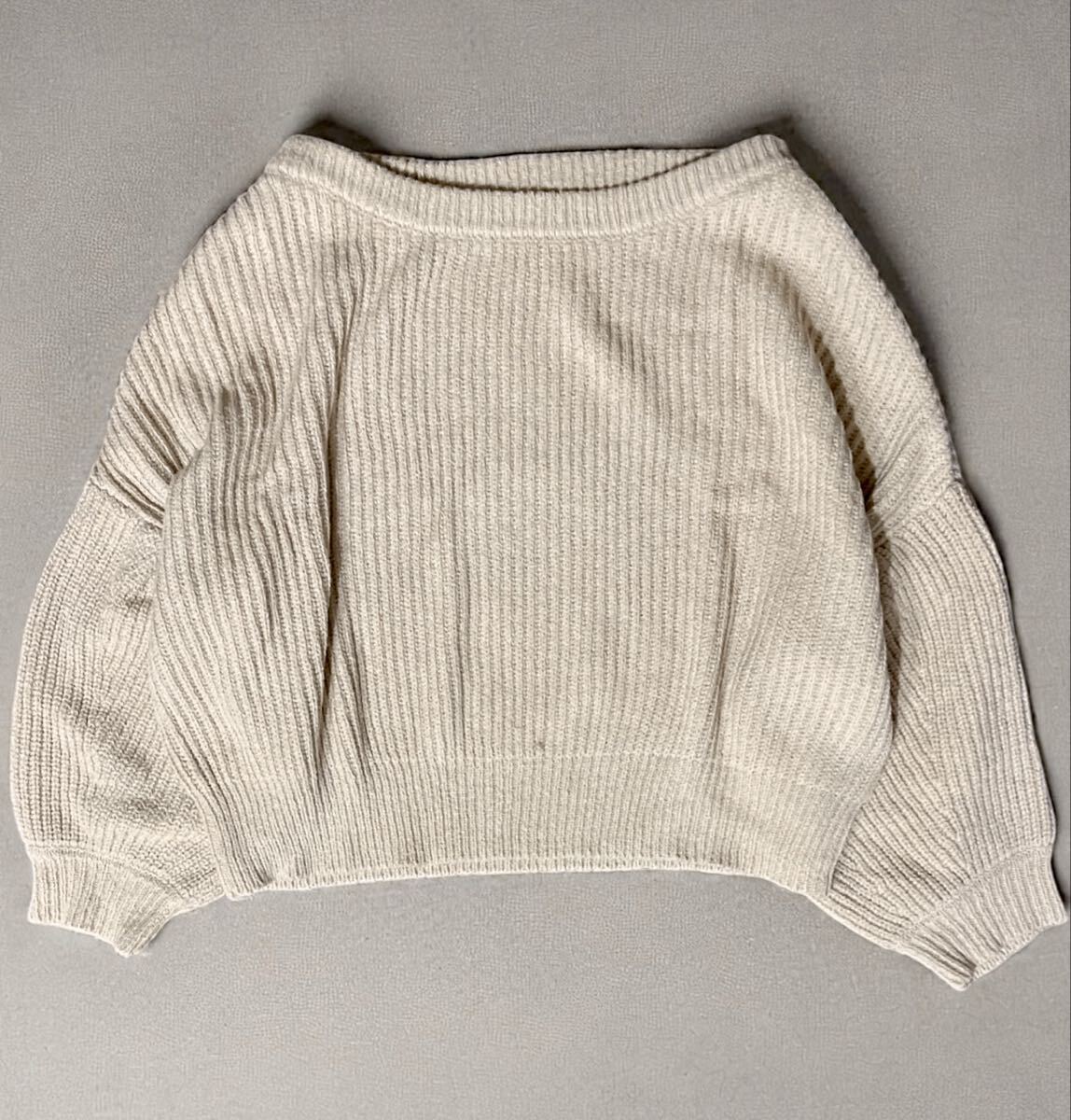 JEANASIS ジーナシス ドロップショルダーニットセーター サイズF ニット セーター sizeF ベージュ ライトベージュ 長袖拍卖
