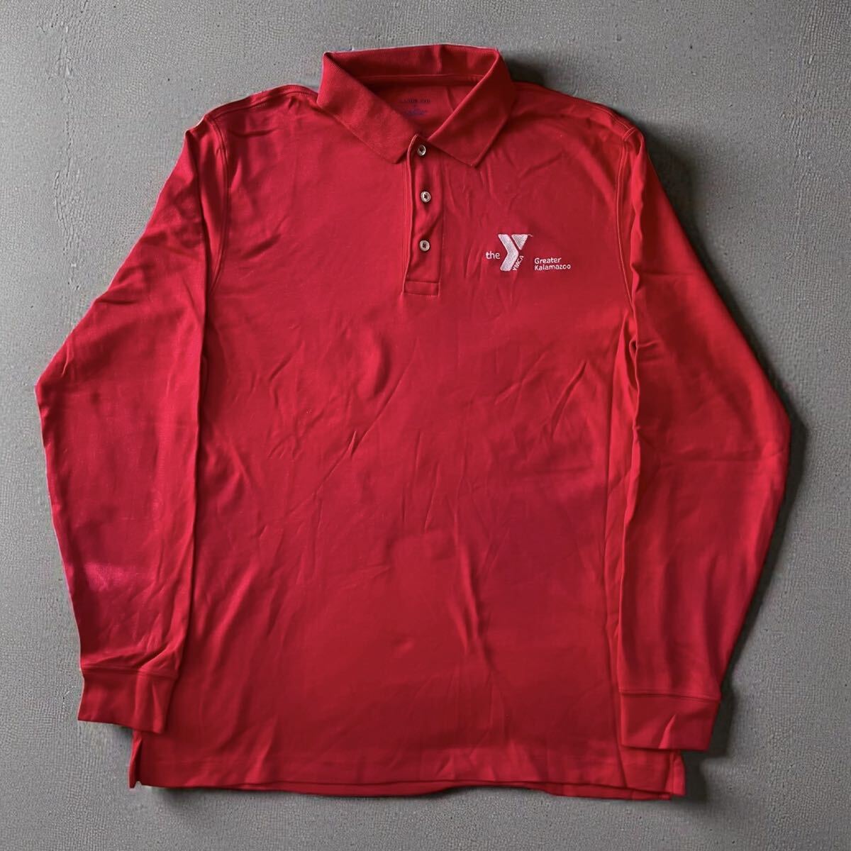 LANDS'END ランズエンド 長袖ポロシャツ カジュアル アメカジ ポロ 刺繍 Mサイズ ポロシャツ 刺繍ロゴ拍卖