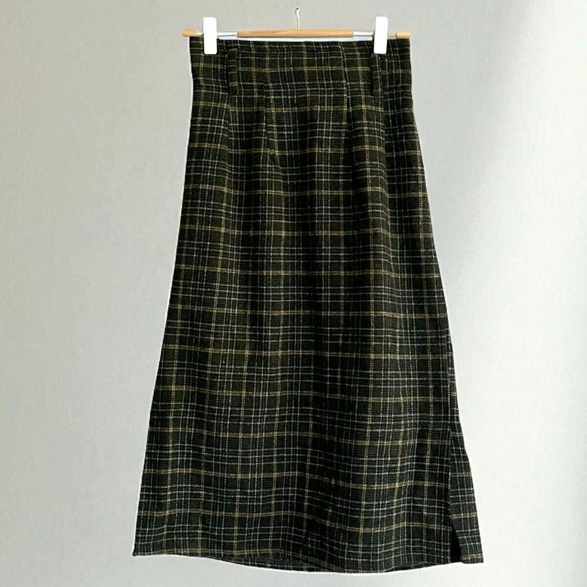 古着 OLIVEdesOLIVオリーブデオリーブ チェックタイトスカート Fサイズ スカート チェック チェック柄拍卖