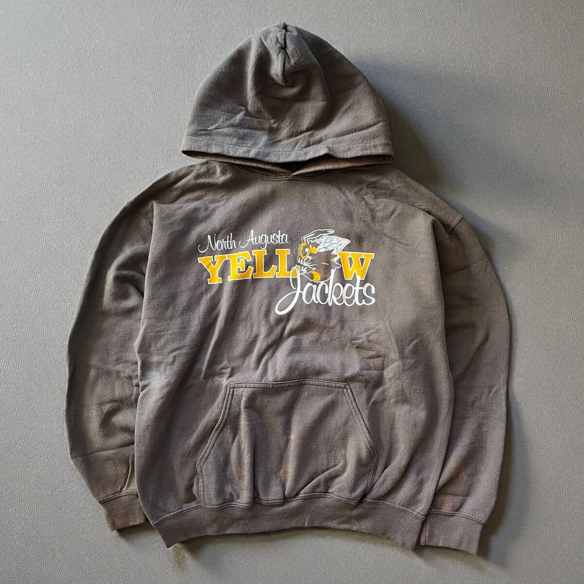 GILDAN ギルダン プリントフードパーカー アメカジ プルオーバー Lサイズ パーカー プルオーバー拍卖