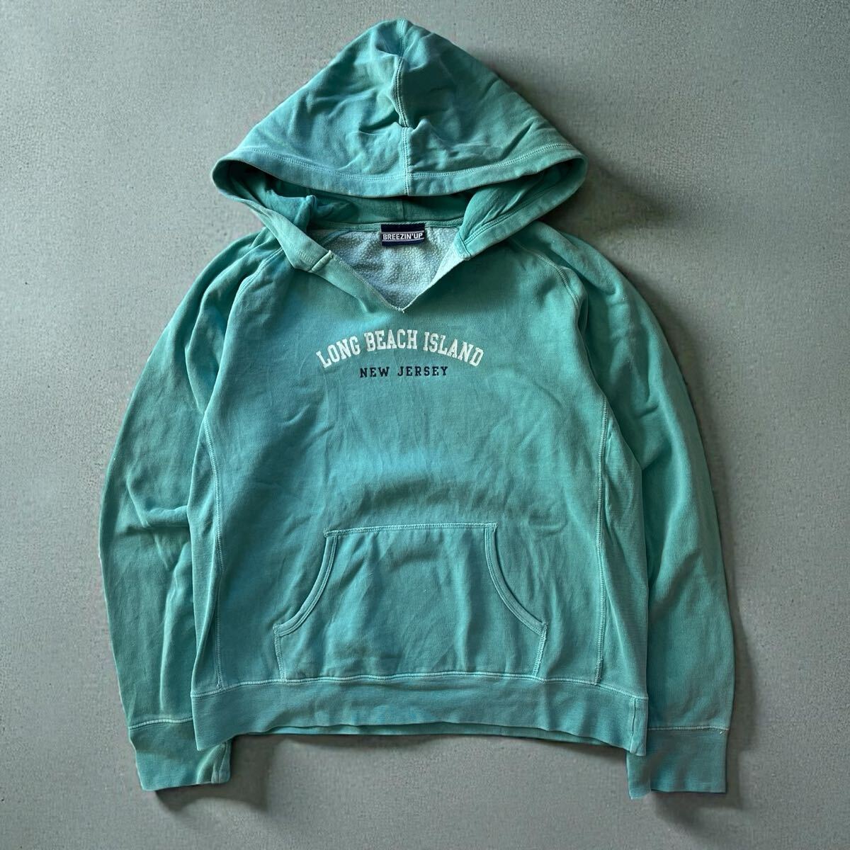 BREEZIN'UP フードプルパーカー パーカー スウェット コットン 古着 フーディー プルオーバー フーディ拍卖