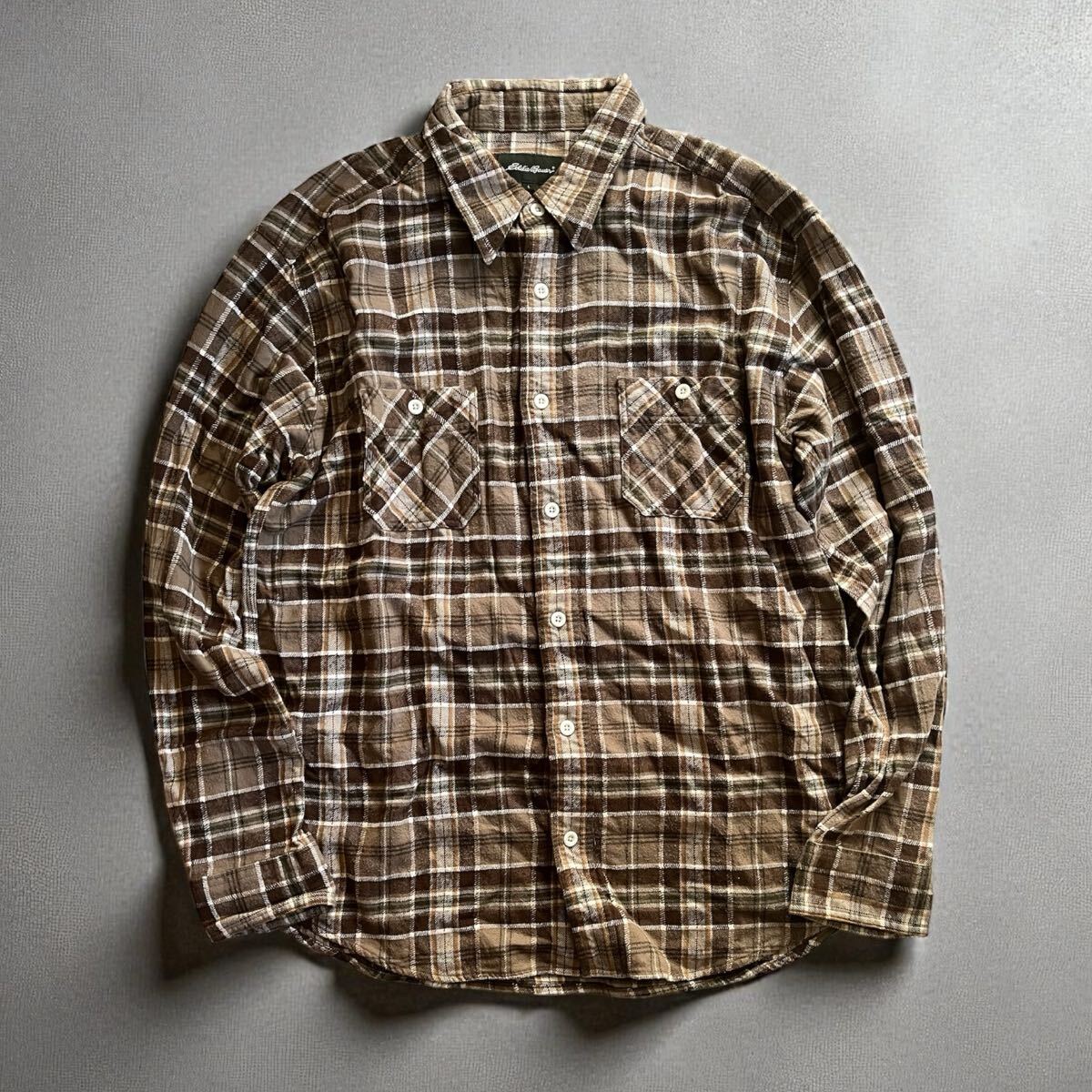EDDIEBAUER エディーバウワー チェックシャツ ネルシャツ Lサイズ ネルシャツ 長袖 チェック柄 チェック 長袖シャツ拍卖