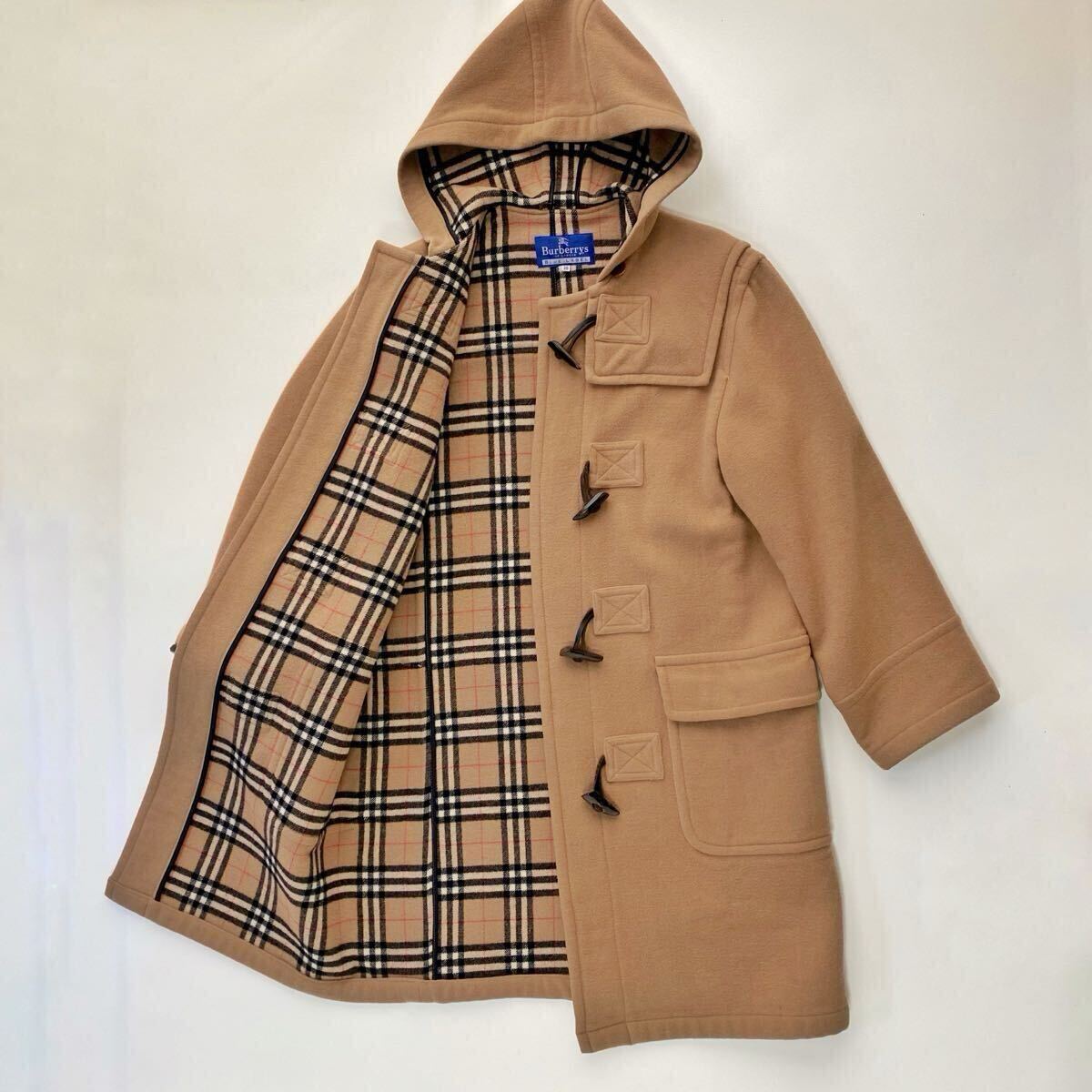 バーバリーブルーレーベル ダッフルコート 38 裏地総ノバチェック キャメル Bluelabel burberry キャメル M レディース 拍卖