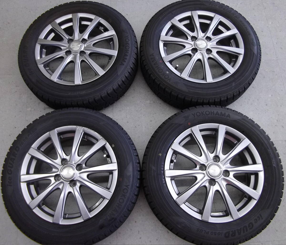 ★●2510-137/212LL GRASS 5.5J 15in +50 PCD100 iceGUARD IG50 PLUS 175/65R15 4本set 7~8分山! アクア フィット シャトル インサイト等拍卖