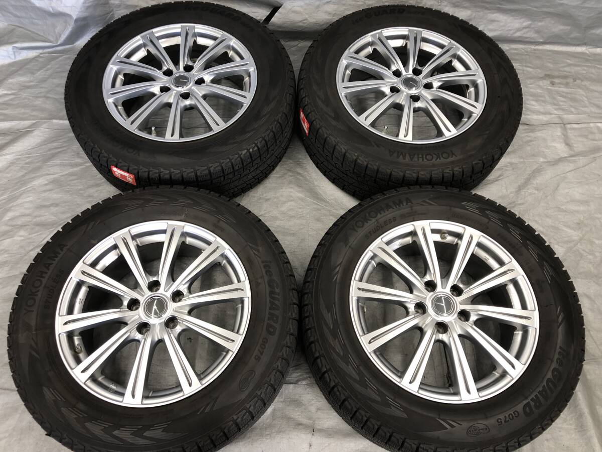 ★□2511-39 MILLOUS 17インチ 7J +38 5H-114.3 ヨコハマ アイスガード G075 225/65R17 空気圧センサー付き ハリアー RAV4 レクサス NX 拍卖