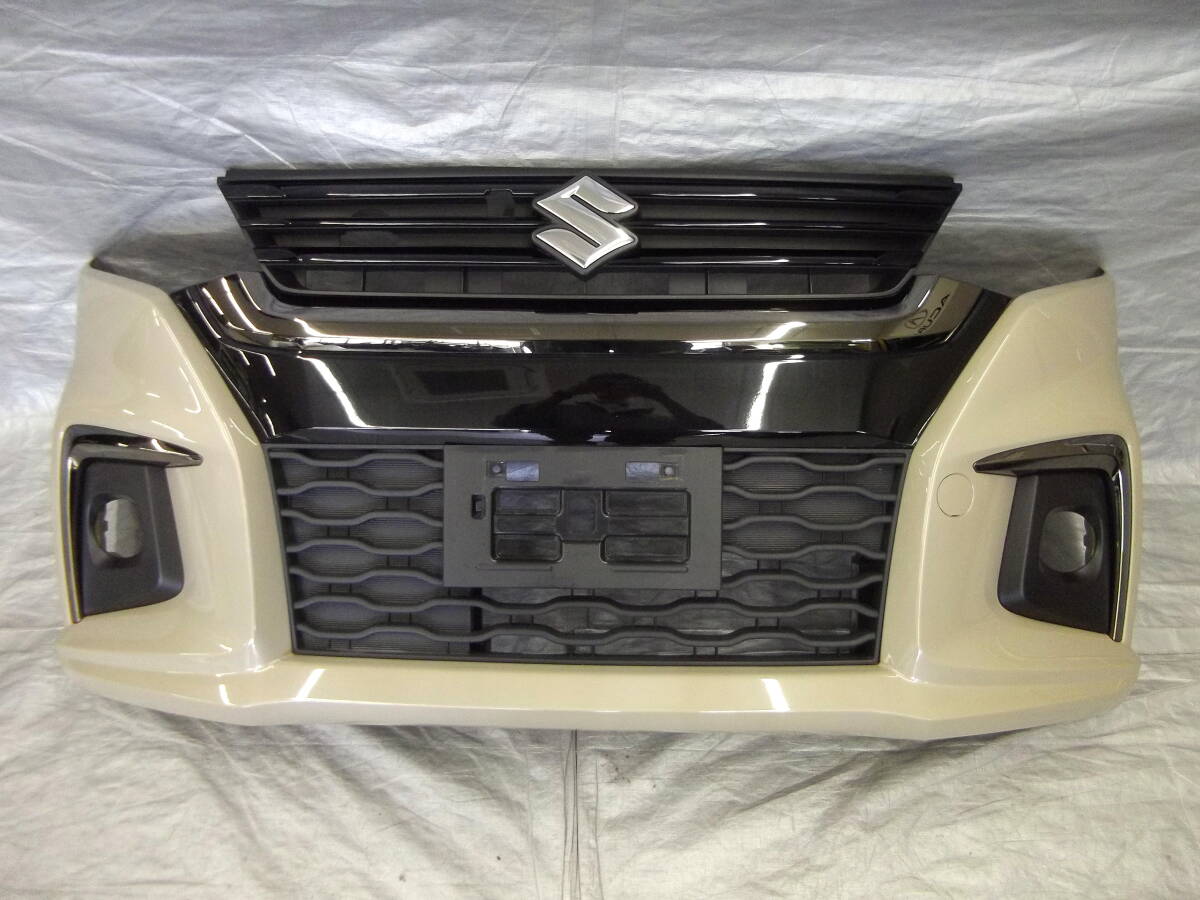 ★●2511-NN22LL MA27S MA37S ソリオ 純正 フロントバンパー グリル付 ZYL キャラバンアイボリーパールM 71711-83S0 71741-83S0 美品!拍卖