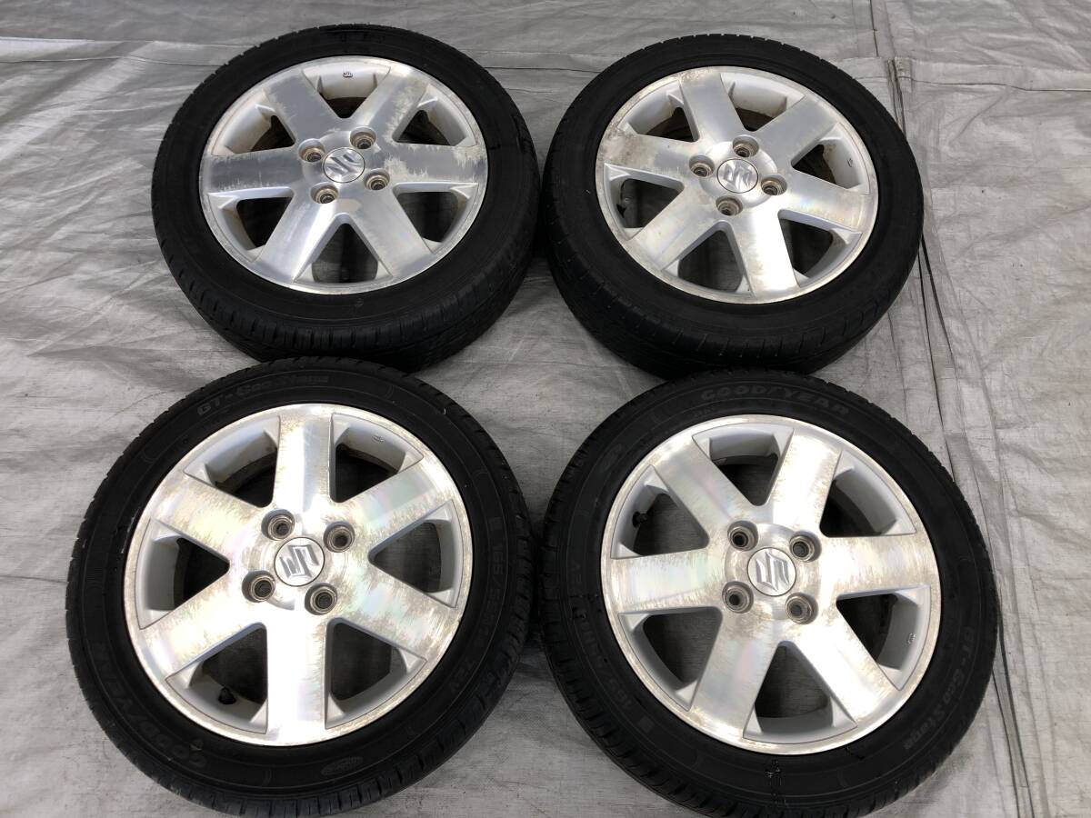 ★□2511-152 MH21S ワゴンR 純正 ENKEI アルミホイール 14インチ 4.5J +50 4H-100 グッドイヤー 165/55R14 4本 アルト ラパン パレット拍卖