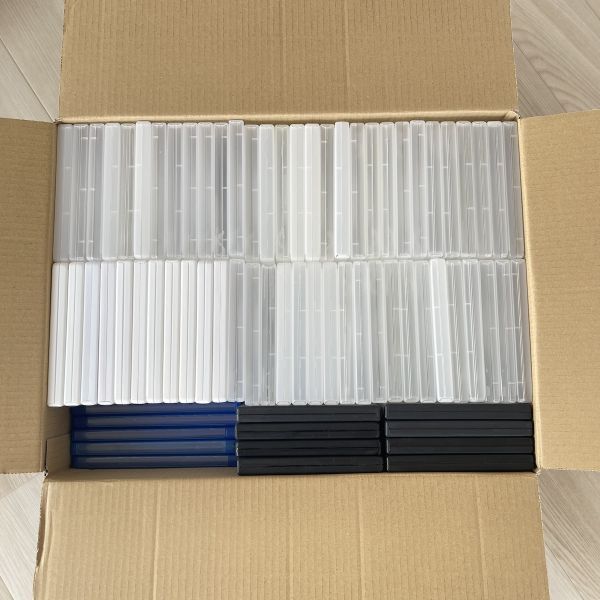 ほぼ新品 DVD Blu-ray 空トールケース 73本セット/クリア49 白11 黒8 Bレイ5 シングルタイプ CDケース ブルーレイケース ディスクケース拍卖