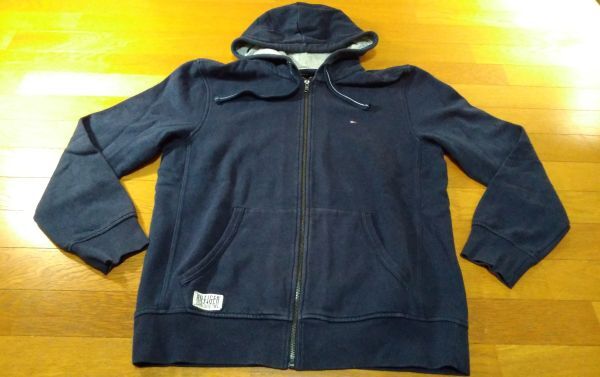 TOMMY HILFIGER トミーヒルフィガー ZIP UP パーカー SIZE:XL 紺 送料1000円~拍卖