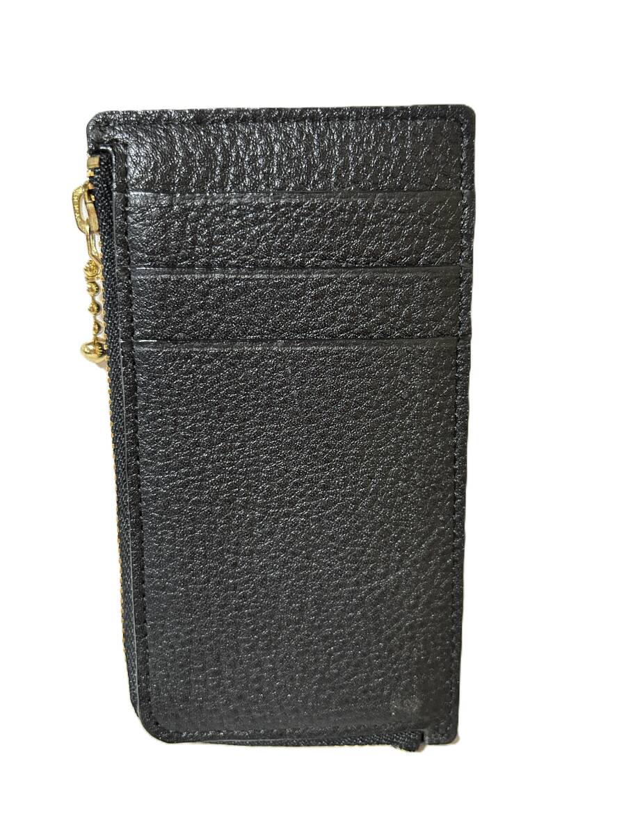 ②【未使用】 本革 フラグメントケース 黒 カードケース レザー コインケース ミニ財布 レディース メンズ拍卖