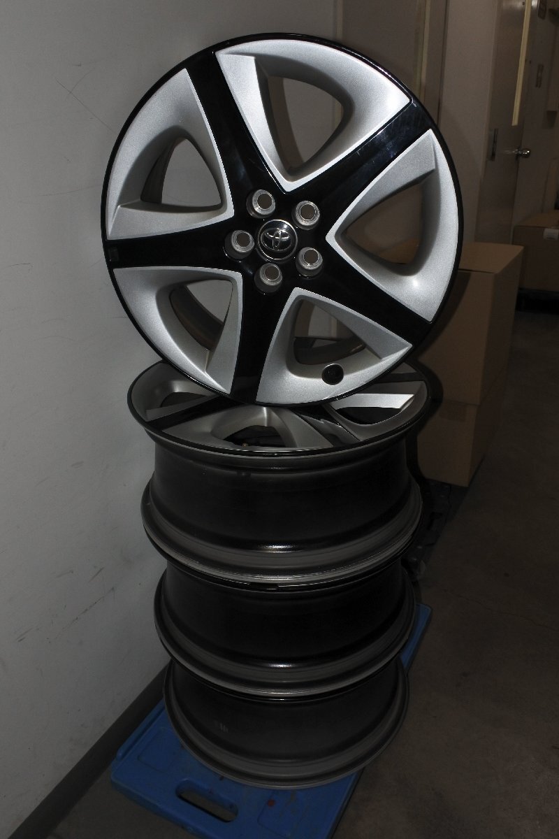 【大清水69-1-1030】TOYOTA トヨタ 50系 17インチ アルミホイール ブラック 4本 ジャンク【同梱不可】拍卖