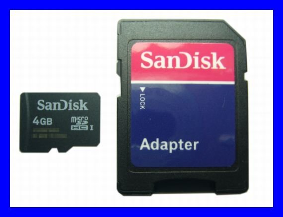 新品 SDアダプタ付 microSDHC4GB SanDisk Class4拍卖