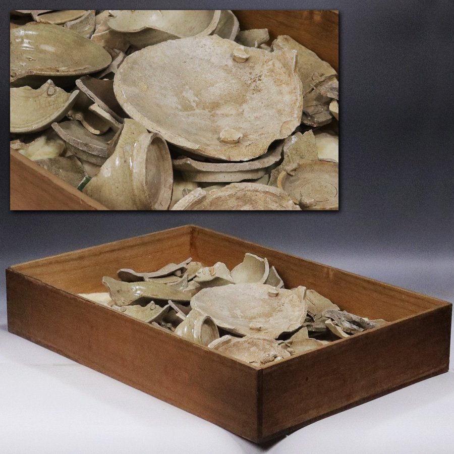 《源》【即決・送料無料】《桃山~江戸期》古瀬戸・黄瀬戸 陶片色々 4.9kg/箱付拍卖