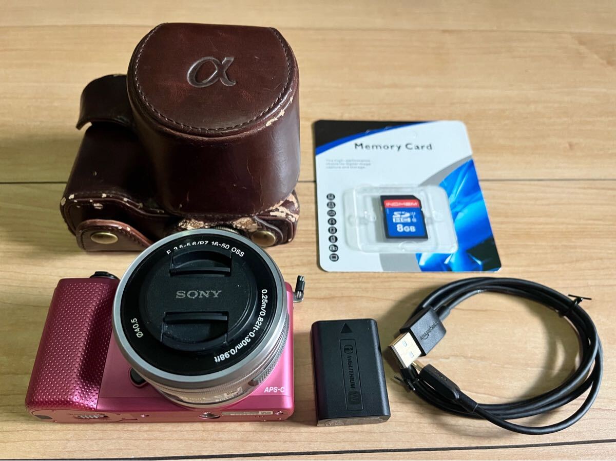 SONY ソニーα5000 ILCE-5000 ピンク ミラーレス一眼カメラ ショット数214拍卖