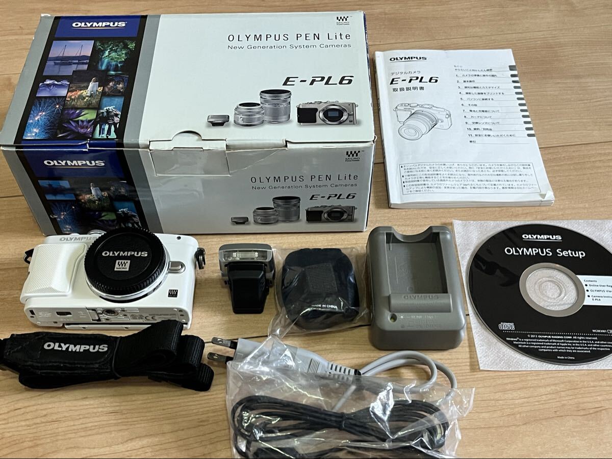 OLYMPUS PEN Lite E-PL6 ホワイト ZUIKO DIGITAL14-42mm 1:3.5-5.6 オリンパス ミラーレス一眼カメラ拍卖